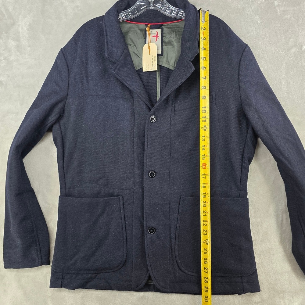 Relwen Heritage Trap Blazer Mens Large Navy Wool Blend Jacket Huckberry  NEW - Picture 5 of 7